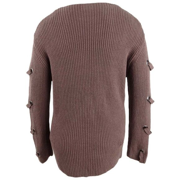 City Chic Women's Plus Size Grommet-Sleeved Sweater (L/20W, Nutmeg) - Picture 2 of 2